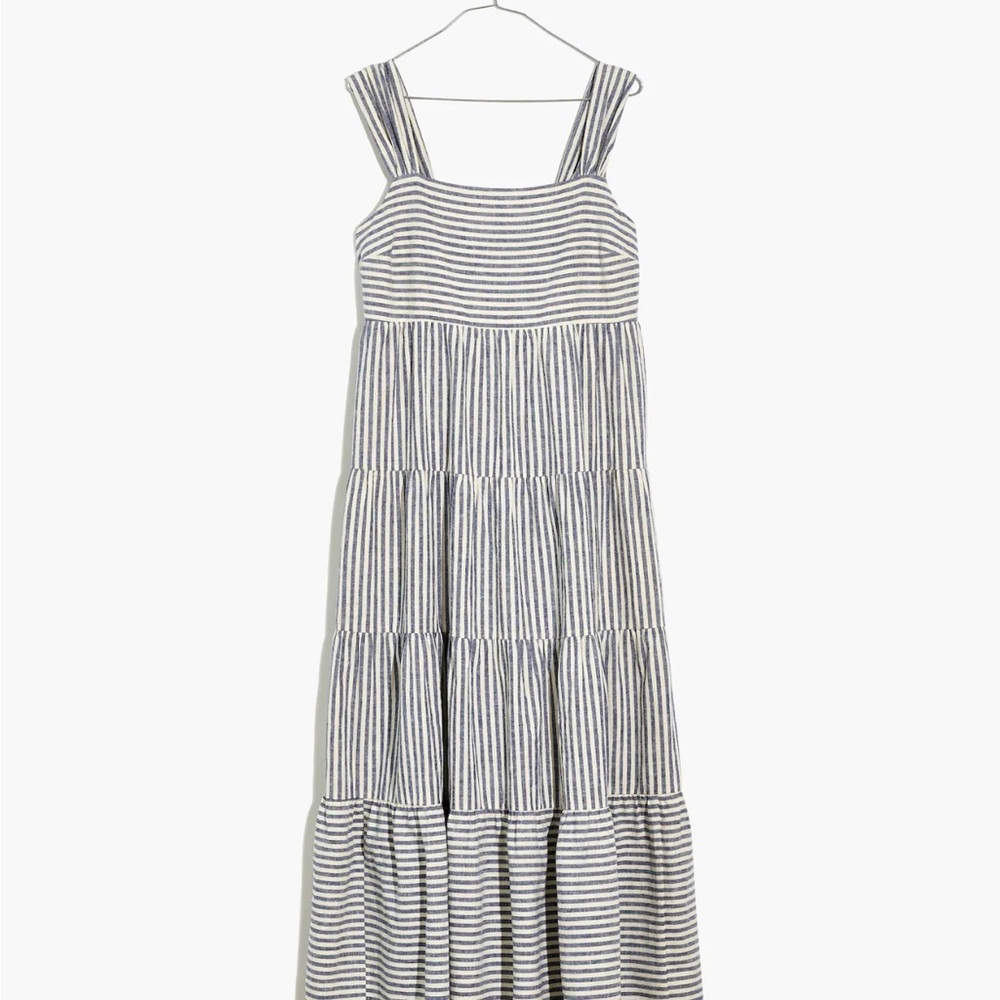 Madewell Black and White Tiered Maxi Sundress